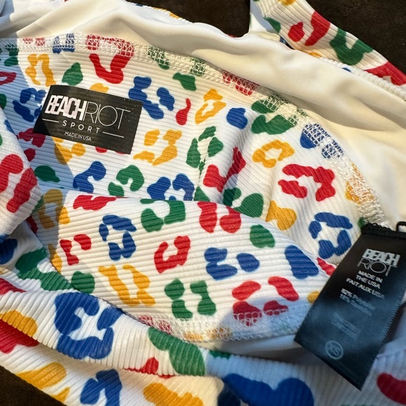 Beach Riot multicolor leopard set XS - Picture 3 of 5